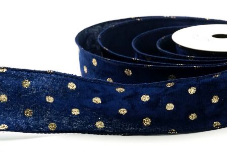 Nastro wired in velluto con pois glitter blu royal_KF8739GC-4-4