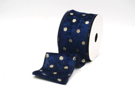 Royal Blue Glitter Polka Dots Velvet Wired Ribbon_KF8739GC-4-4