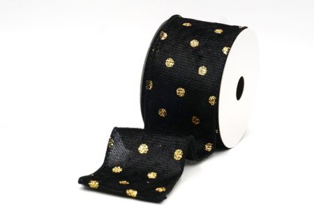 Niger/Aurum Glitter Polka Dots Velveta Filum Ribbons_KF8739GC-53G-53