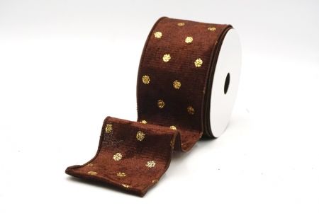 Chocolate Brunneus Glitter Polka Dots Velveta Filum Lorum_KF8739GC-58-58