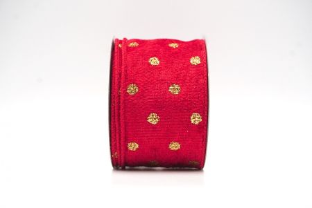 Red Glitter Polka Dots Velvet Wired Ribbon_KF8739GC-7-7