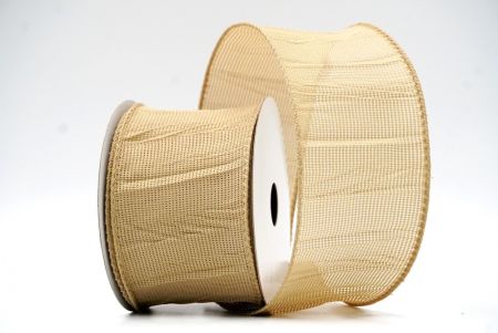 Light Brown Crumpled Hessian Wired Ribbon in Solid ColorsKF8741GC-13-183