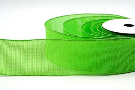 Ruban en jute froissé vert pomme avec fil en couleurs unies KF8741GC-15-142