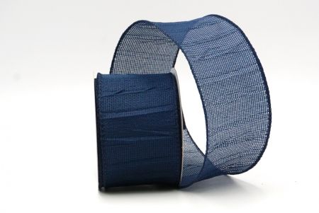 Navy Blue Crumpled Hessian Wired Ribbon in Solid ColorsKF8741GC-4-4