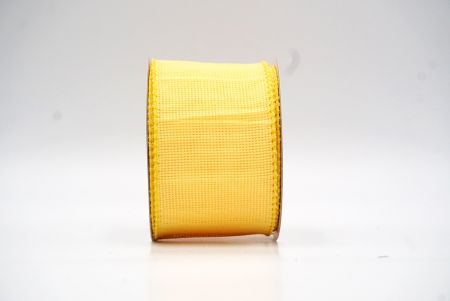 Nastro di juta arricciato giallo con filo in colori solidi KF8741GC-6-6