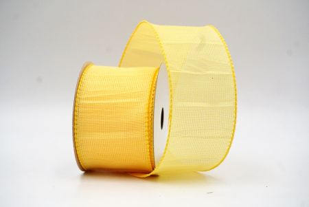 Nastro di juta arricciato giallo con filo in colori solidi KF8741GC-6-6