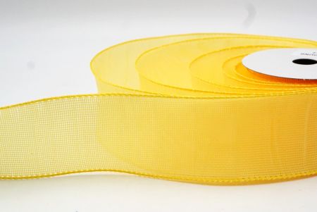 Yellow Crumpled Hessian Wired Ribbon in Solid ColorsKF8741GC-6-6