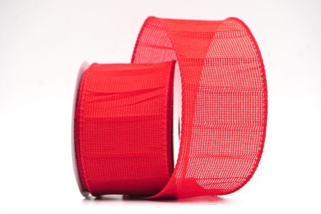 Ruban en jute froissé rouge avec fil en couleurs unies KF8741GC-7-7