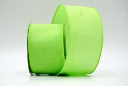 Lt. Green_Sparkly Solid Color Wired Ribbon_KF8743GC-15-190