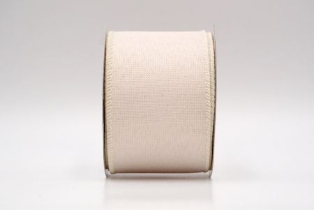 Cream_Sparkly Solid Color Wired Ribbon_KF8743GC-2-2