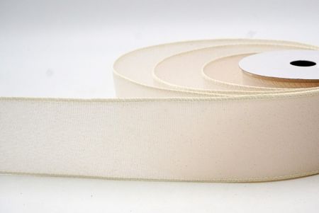 Cream_Sparkly Solid Color Wired Ribbon_KF8743GC-2-2