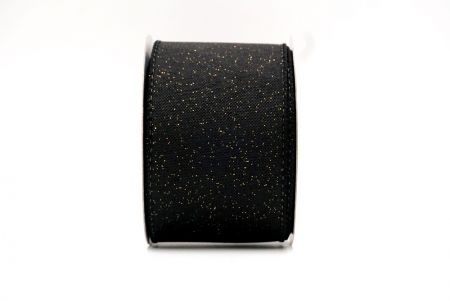 Black_Sparkly Solid Color Wired Ribbon_KF8743GC-53-53