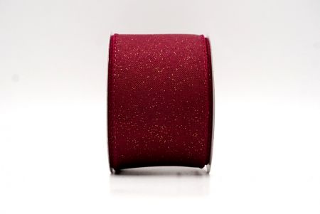 Burgundy_Sparkly Solid Color Wired Ribbon_KF8743GC-8-8