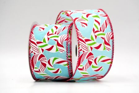 Baby Blue_Holiday Candy Cane Wired Ribbon_KF8751GC-12-7