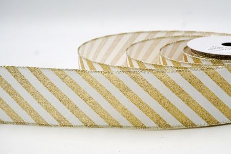 Gold_Diagonal Glitzerstreifen Drahtband_KF8753GV-1G