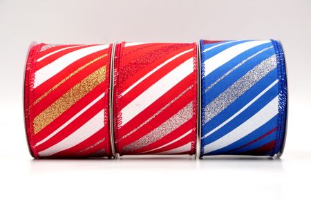 Sparkle Diagonal Stripe Wired Ribbon_KF8754.KF8755.KF8756.KF8757.KF8758