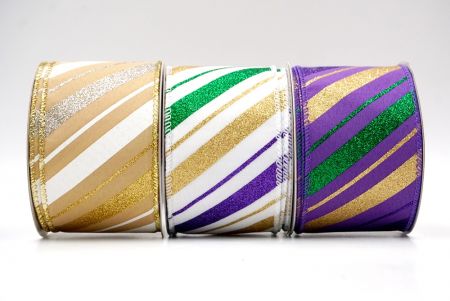 Sparkle Diagonal Stripe Wired Ribbon_KF8754.KF8755.KF8756.KF8757.KF8758