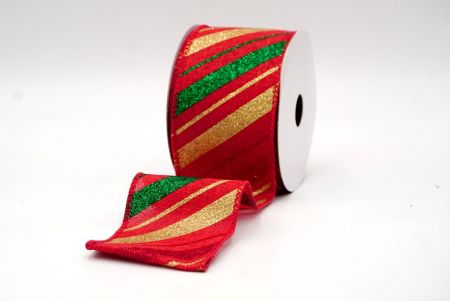 Red_Sparkle Diagonal Stripe Wired Ribbon_KF8755GC-7-7