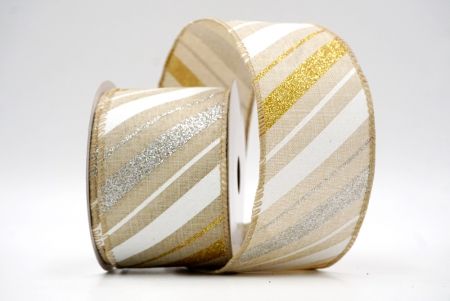 Khaki_Sparkle Diagonal Stripe Drahtband_KF8756GC-13-183