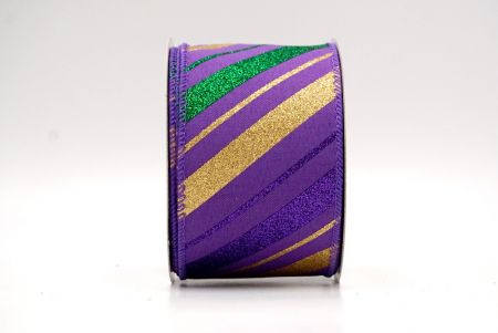 Purple_Sparkle Diagonal Stripe Wired Ribbon_KF8758GC-34-34