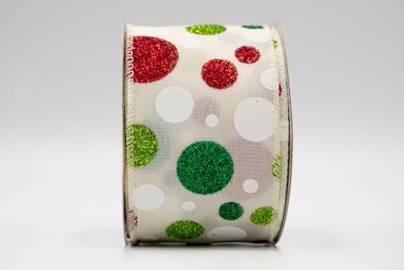 Cream_Festive Polka Dot Glitter Wired Ribbon_KF8760GC-2-2