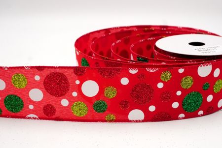 Rood_Festief Polka Dot Glitter Draadlint_KF8760GC-7-7