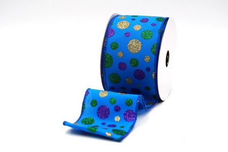 Royal Blue Colorful Glitter Polkadots Wired Ribbon_KF8761GC-4-151