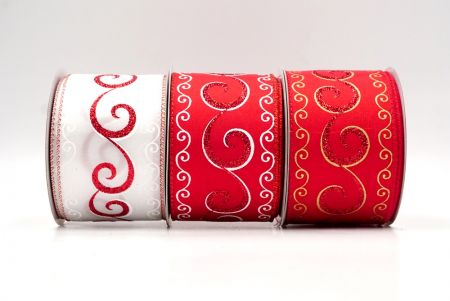 Christmas Glitter Swirl Wired Ribbon