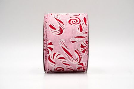 Nastro di Raso Wired Candy Cane Rosa_KF8780GC-5-5