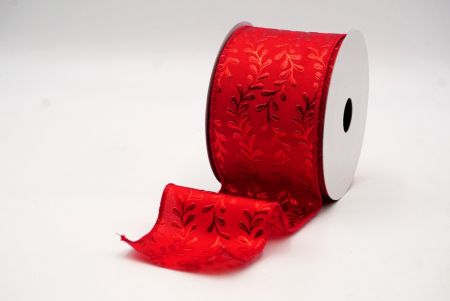 Cinta de Alambre con Diseño de Vides de Hoja de Papel de Aluminio Roja_KF8781GC-7R-7