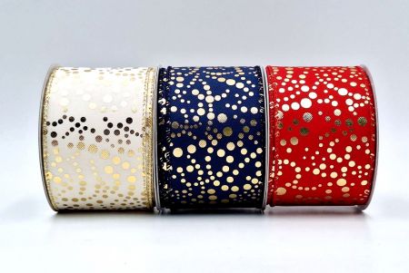 Festive Metallic Dots Wired Ribbon