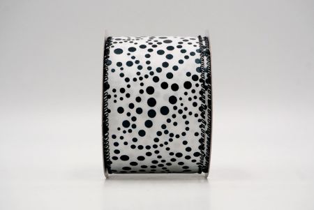 White/Black_Festive Metallic Dots Wired Ribbon_KF8784GC-1-53