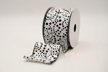 White/Black_Festive Metallic Dots Wired Ribbon_KF8784GC-1-53