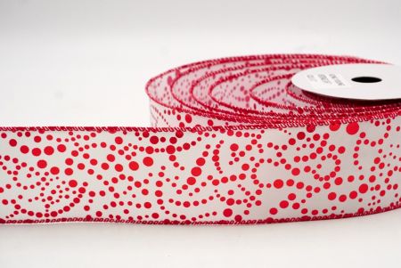 White/Red_Festive Metallic Dots Wired Ribbon_KF8784GC-1R-7