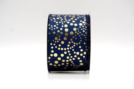 Navy Blue_Festive Metallic Dots Wired Ribbon_KF8784GC-4-4