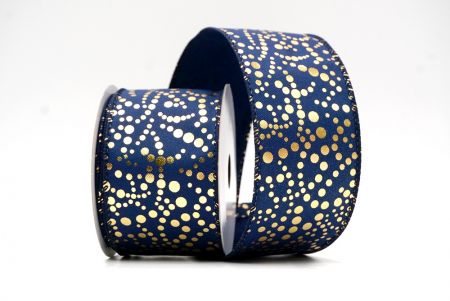 Navy Blue_Festive Metallic Dots Wired Ribbon_KF8784GC-4-4