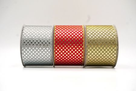 Small Foil Polkadots Wired Ribbon - Small Foil Polkadots Wired Ribbon