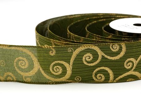 Matcha-grünes Glitzerwirbel-Design Drahtband_KF8790GC-16-220