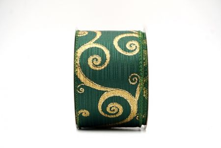 Green Glitter Swirl Design Wired Ribbon_KF8790GC-3-127