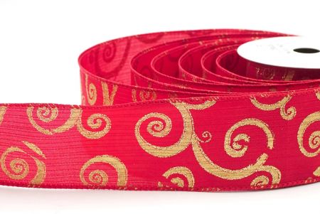 Nastro di Rame Glitterato Design Vortice Rosso_KF8790GC-7-7