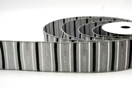 Gray_Sparkling Holiday Stripe Wired Ribbon_KF8791GC-50-123