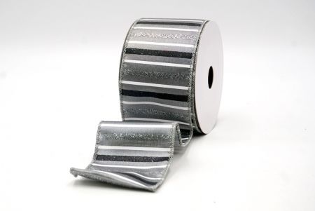 Gray_Sparkling Holiday Stripe Wired Ribbon_KF8791GC-50-123