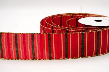 Red_Sparkling Holiday Stripe Wired Ribbon_KF8793G-7