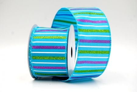 Lt. Blue_Sparkling Holiday Stripe Wired Ribbon_KF8794GC-12-213