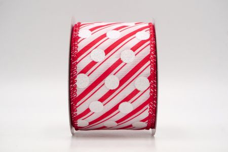 White/Red_Christmas Stripes and Dots Wired Ribbon_KF8796GC-1-7