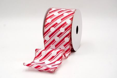 White_Christmas Stripes and Dots Wired Ribbon_KF8797GR-1