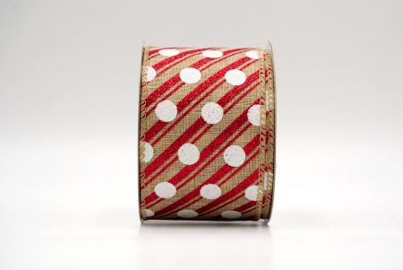 Natural_Christmas Stripes and Dots Wired Ribbon_KF8798GC-14-183