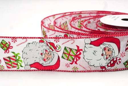 Wit/Rood Kerst Santa Hoofd Draadlint_KF8802GC-1-7