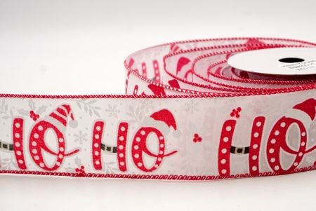 White/Red_Christmas HO HO HO Wired Ribbon_KF8807GC-1-7