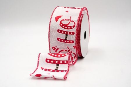 White/Red_Christmas HO HO HO Wired Ribbon_KF8807GC-1-7